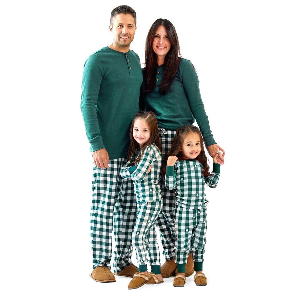 Organic Cotton Family Pajamas Snug Fit Classic Holiday Matching Pjs Set